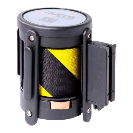 Queue Solutions Replacement Cassette For QueuePro 300, SafetyPro 300&WeatherMaster 300 Belt Barrier, 16' Blk/Ylw Belt PRO-CAS-YB160